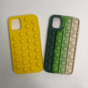 fidget popper phone case iphone case for iphone 11 yellow green Sensory Anxiety
